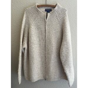 Elegant Beige Women's Cardigan Sweater